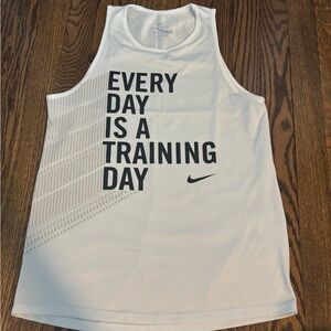 Nike White & Black Motivational Training Tank